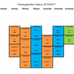 Trainingszeiten Saison 2016 2017